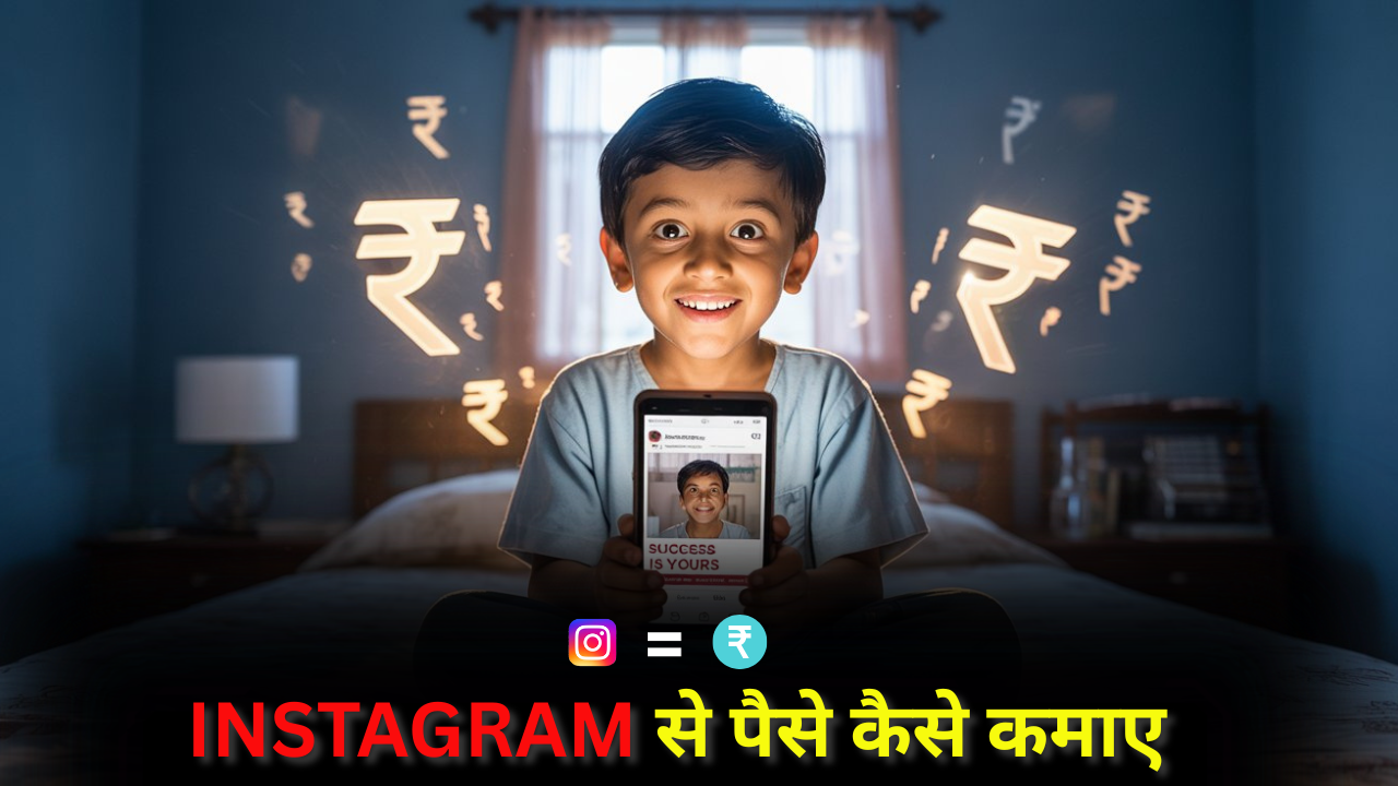 Indian creator shooting a viral Reel in a neon studio explaining Instagram Reels Income tips.