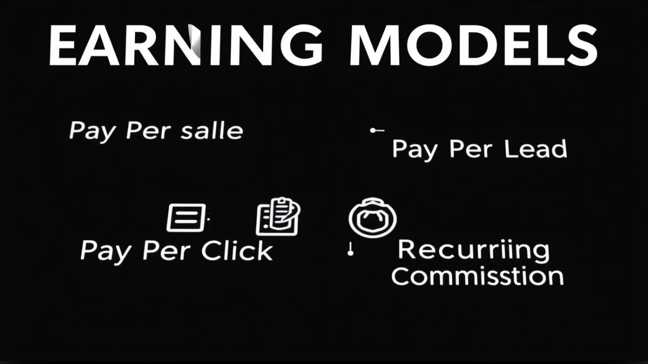 Affiliate Marketing Se Paise Kaise Milte Hain? , earning models - pay per sale, pay per lead, pay per click, recurring comission.