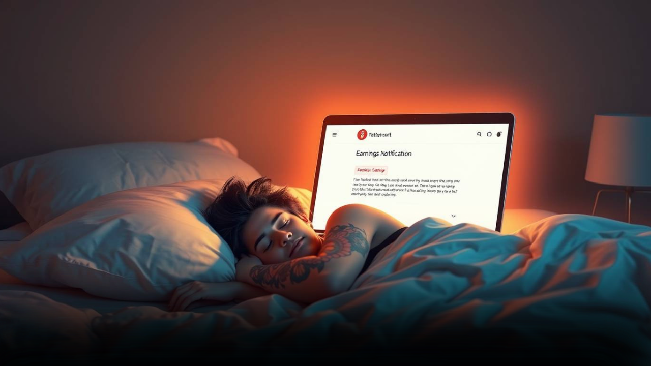 passive income opportunities , a person showing the laptop his earnig while sleeping generate a passive income.