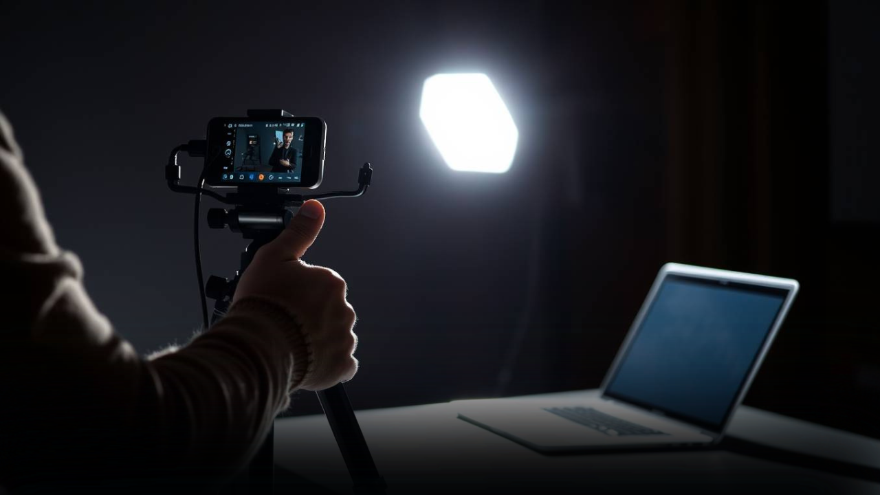 a man recording the video for video marketing 