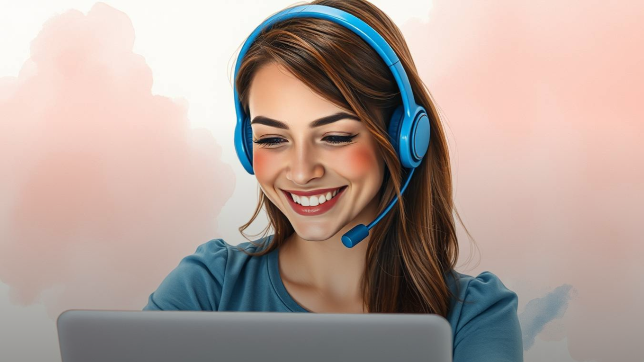 “Customer Success Specialist helping clients remotely from home”