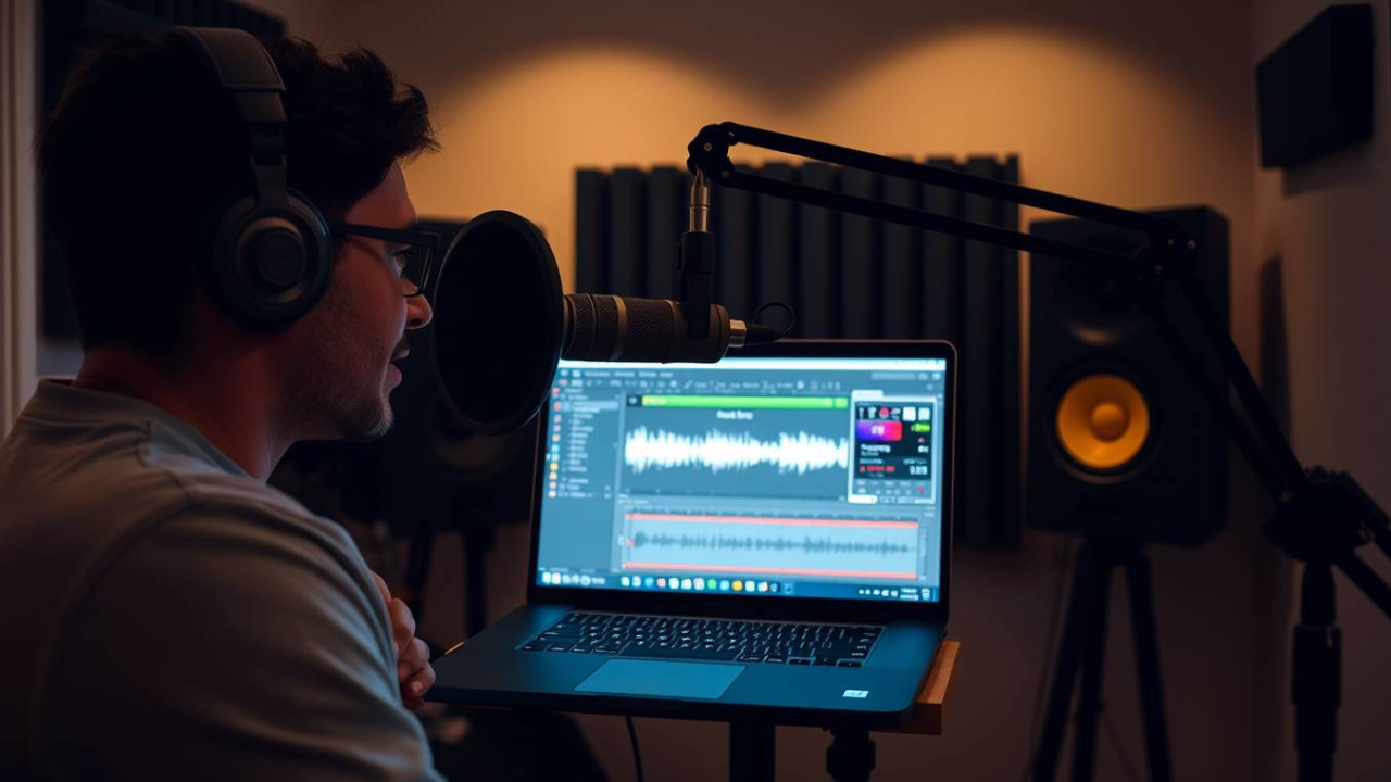 “Voice Over and Audiobook narration work being done from home”