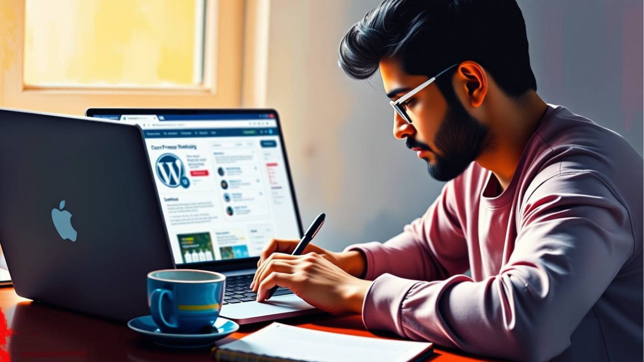 Blogging se online paise kamana karta Indian blogger – WordPress blogging workspace.