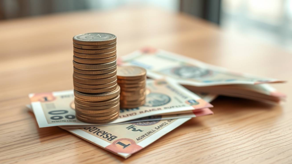 ₹25 lakh mutual fund investment ka simple money concept coins aur currency ke saath power of compounding.