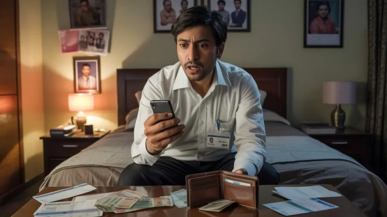 salary aati hai par tikti kyu nahi samajhne ki koshish karta hua aadmi low balance dekhte hue