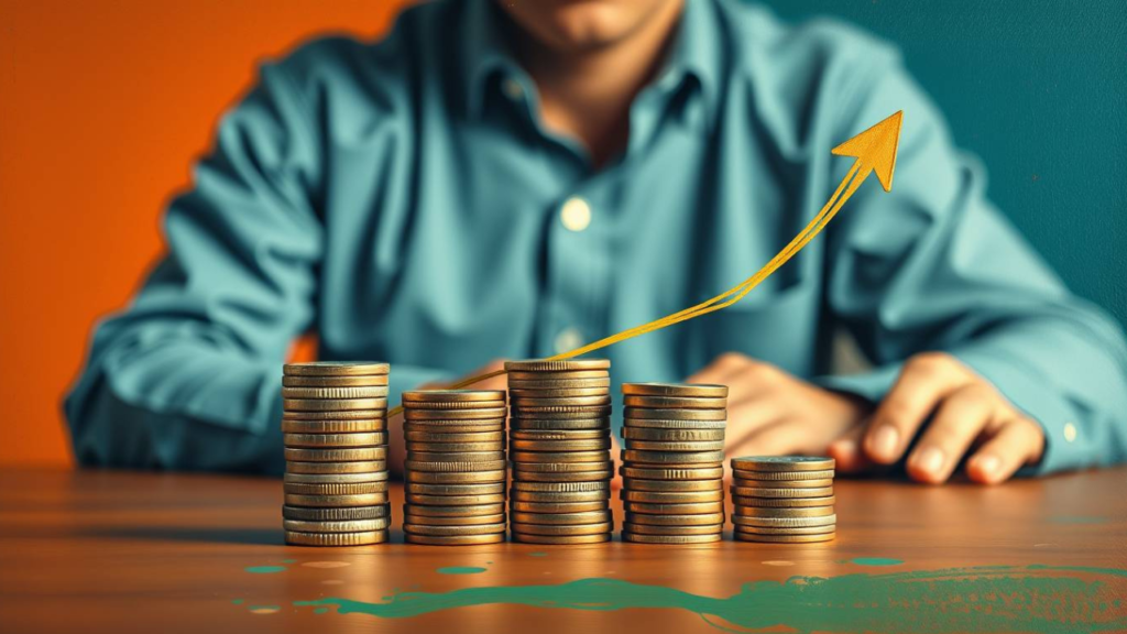 investment growth concept coins upward trend mutual fund return example